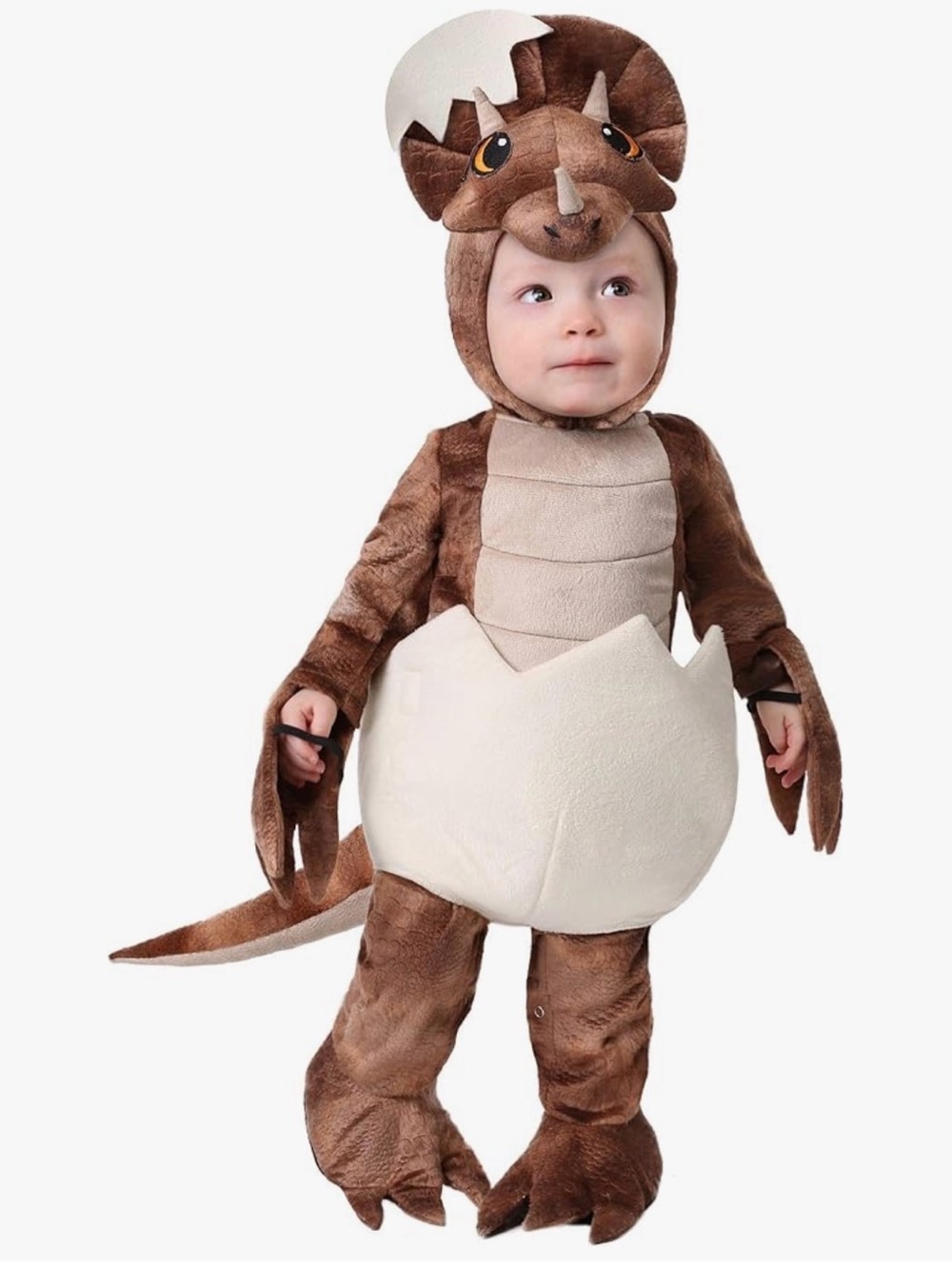 Brown Triceratops Egg Baby Costume - Kids Dinosaur Outfit 3-6mo
